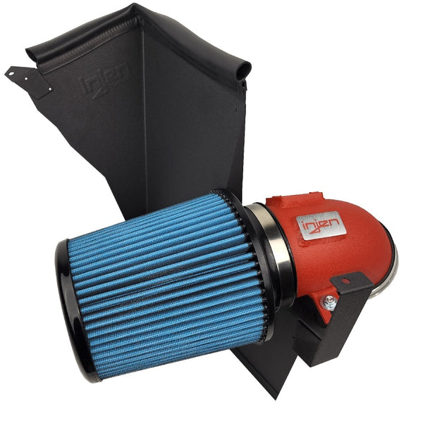 Injen 2020 BMW M340i SP Short Ram Air Intake System Wrinkle Red Finish - Bull Strap
