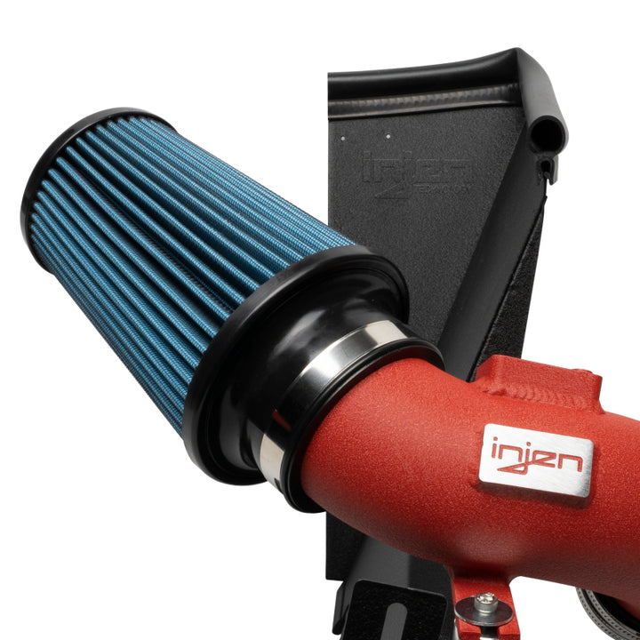 Injen 21-22 Toyota Supra 2.0L 4 Cyl. SP Short Ram Air Intake System - Wrinkle Red - Bull Strap