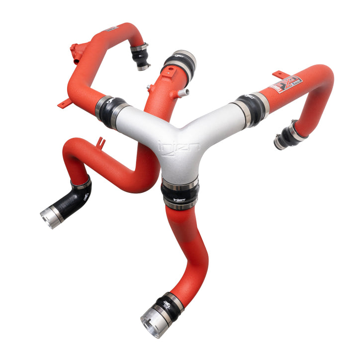 Injen 21-23 Ford Bronco 2.7L V6 (TT) EcoBoost SES Intercooler Pipes - Wrinkle Red - Bull Strap
