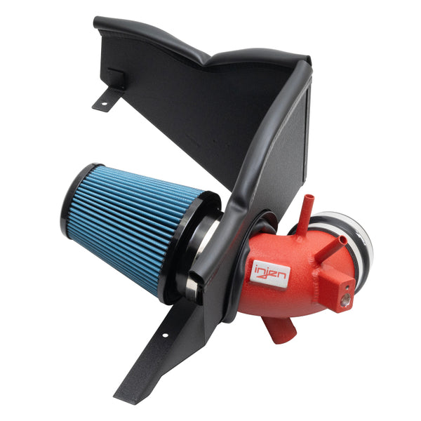 Injen 22-23 Kia Stinger 2.5L Turbo L4 Wrinkle Red Short Ram Tuned Intake System - Bull Strap