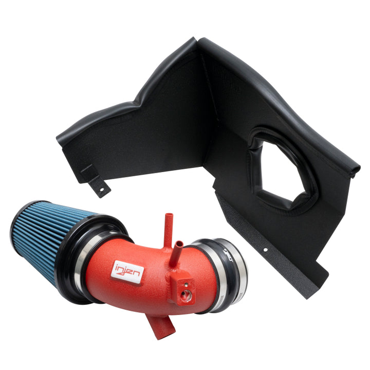 Injen 22-23 Kia Stinger 2.5L Turbo L4 Wrinkle Red Short Ram Tuned Intake System - Bull Strap