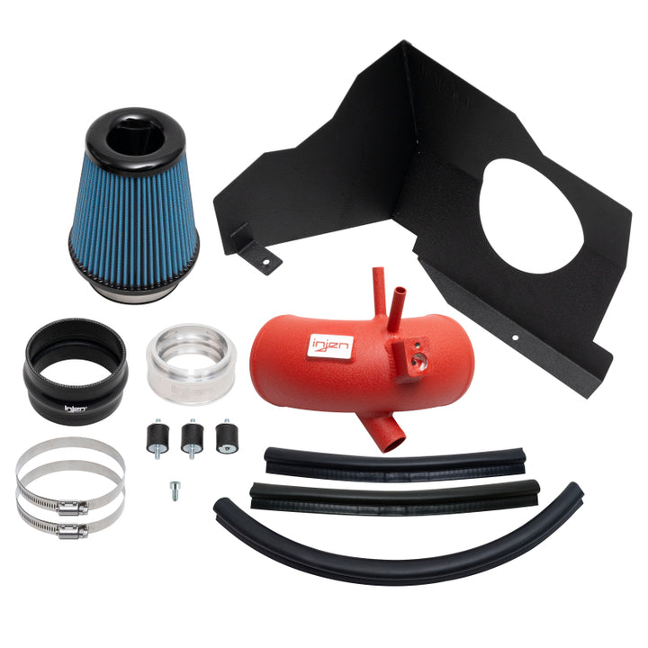 Injen 22-23 Kia Stinger 2.5L Turbo L4 Wrinkle Red Short Ram Tuned Intake System - Bull Strap