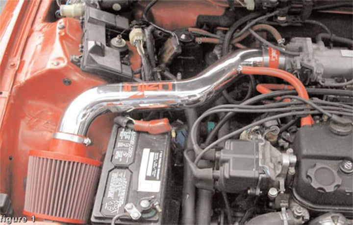 Injen 88-91 Civic Ex Si CRX Si Polished Short Ram Intake - Bull Strap
