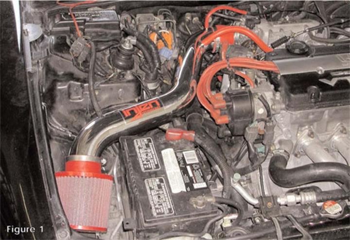 Injen 92-96 Honda Prelude/Prelude SI VTEC L4 2.2L/2.3L Black IS Short Ram Cold Air Intake - Bull Strap