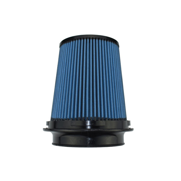 Injen NanoWeb Dry Air Filter 5.0in Filter Neck w/TwistLok/7.0in Base /5.0in Top w/Barb Fittings - Bull Strap