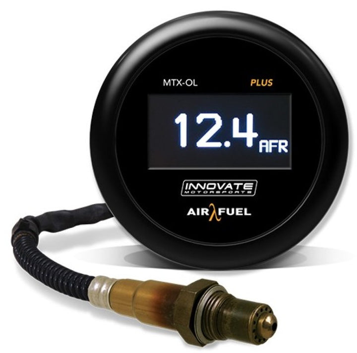 Innovate MTX-OL PLUS Wideband Digital Air/Fuel Ratio OLED Gauge Kit 8ft w/O2 Sensor - Bull Strap