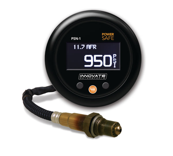 Innovate PSN-1 PowerSafe Nitrous Bottle Pressure / Wideband O2 Gauge Kit - Bull Strap