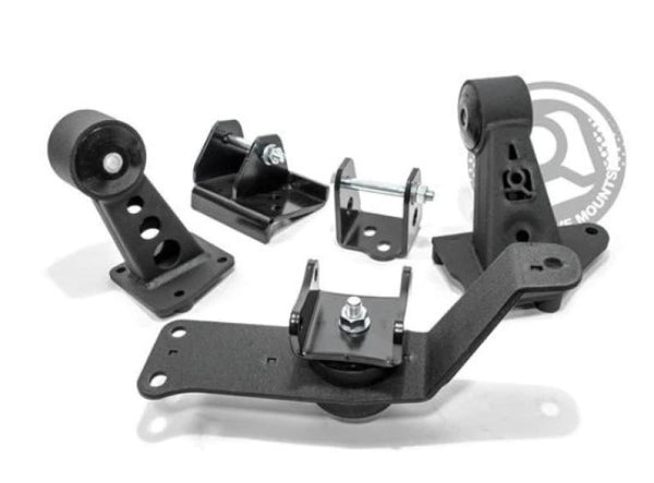 Innovative 00-09 Honda S2000 K-Series Black Steel Mounts 75A Bushings - Bull Strap