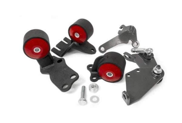Innovative 88-91 Civic B-Series Black Steel Mounts 60A Bushings w/o Actuator - Bull Strap