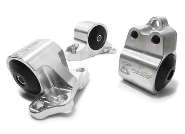 Innovative 92-95 Civic B/D Series Silver Aluminum Mounts Solid Bushings (3 Bolt) - Bull Strap