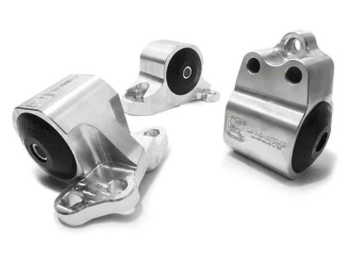 Innovative 92-95 Civic B/D Series Silver Aluminum Mounts Solid Bushings (3 Bolt) - Bull Strap