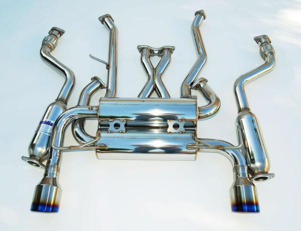 Invidia 03-05 Infiniti FX35/45 Gemini Rolled Titanium Tip Cat-back Exhaust - Bull Strap