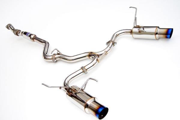 Invidia 08-11 STi Hatch / 11 WRX Hatch Dual N1 Single Layer Titanium Tipped Cat-back Exhaust - Bull Strap