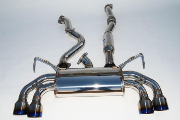 Invidia 08-11 STi Hatch / 11 WRX Hatch Dual Q300 Titanium Tip Cat-back Exhaust - Bull Strap