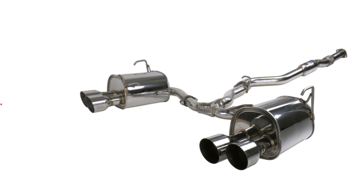 Invidia 15+ Subaru STI 4Dr Q300 Single Layer Stainless Steel Quad Tip Cat-Back Exhaust - Bull Strap