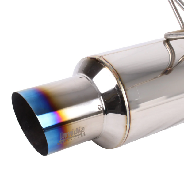 Invidia 2022+ Subaru WRX Single N1 Titanium Burnt Tip Cat-back Exhaust - Bull Strap