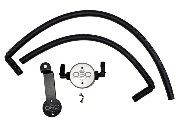 J&L 05-24 Toyota 4Runner 4.0L Driver Side Oil Separator 3.0 - Clear Anodized - Bull Strap
