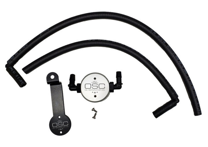 J&L 05-24 Toyota 4Runner 4.0L Driver Side Oil Separator 3.0 - Clear Anodized - Bull Strap