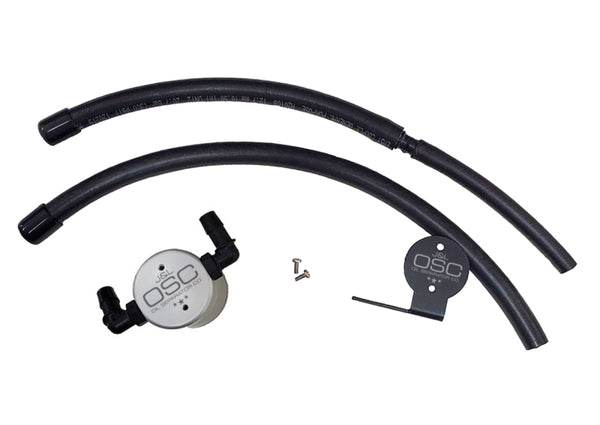 J&L 07-21 Toyota Tundra 5.7L Driver Side Oil Separator 3.0 - Clear Anodized - Bull Strap