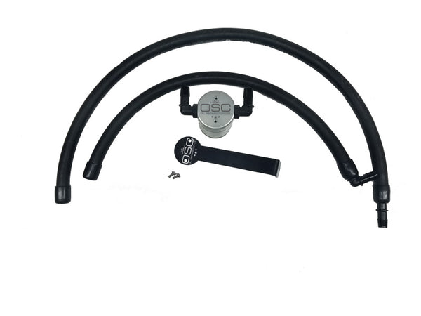 J&L 09-18 Ram 1500 5.7L Passenger Side Oil Separator 3.0 - Clear Anodized - Bull Strap