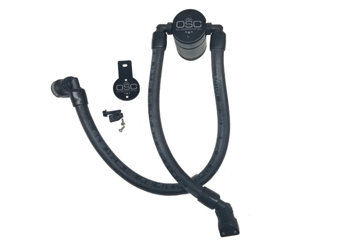 J&L 10-18 Ford Taurus Sho EcoBoost V6 Passenger Side Oil Separator 3.0 - Black Anodized - Bull Strap