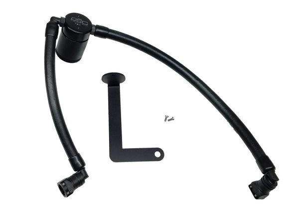 J&L 10-19 Ford Flex EcoBoost V6 Passenger Side Oil Separator 3.0 - Black Anodized - Bull Strap