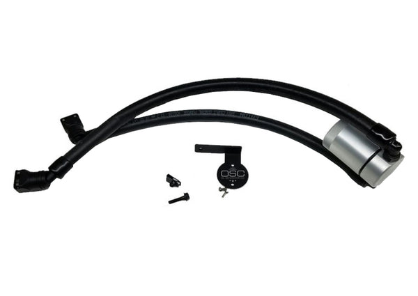 J&L 11-14 Ford F-150/Ford F-150 Raptor 6.2L Passenger Side Oil Separator 3.0 - Clear Anodized - Bull Strap