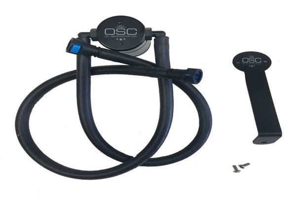 J&L 12-15 Chevrolet Camaro ZL1 6.2L Passenger Side Oil Separator 3.0 - Black Anodized - Bull Strap