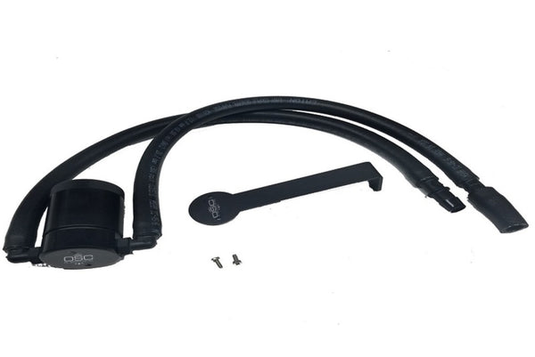 J&L 12-17 Jeep Wrangler JK 3.6L Passenger Side Oil Separator 3.0 - Black Anodized - Bull Strap