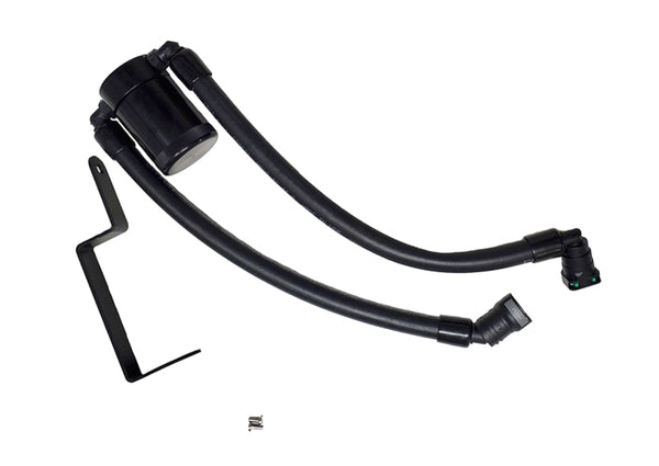 J&L 13-19 Ford Explorer Sport EcoBoost V6 Passenger Side Oil Separator 3.0 - Black Anodized - Bull Strap