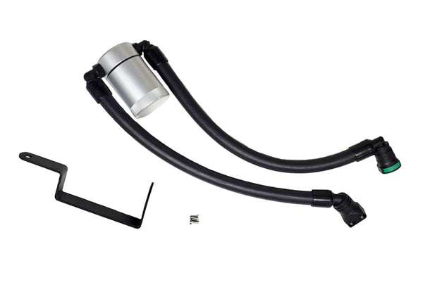 J&L 13-19 Ford Explorer Sport EcoBoost V6 Passenger Side Oil Separator 3.0 - Clear Anodized - Bull Strap