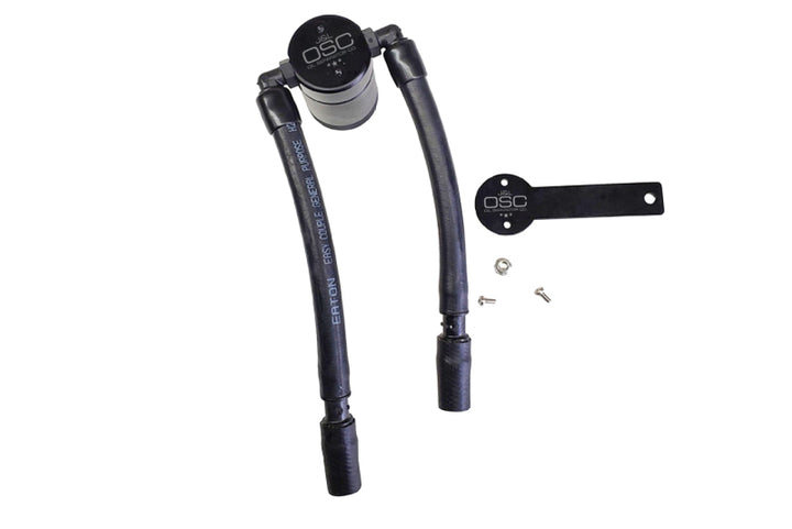 J&L 13-19 Ford Fusion 1.5L EcoBoost Oil Separator 3.0 Passenger Side - Black Anodized - Bull Strap