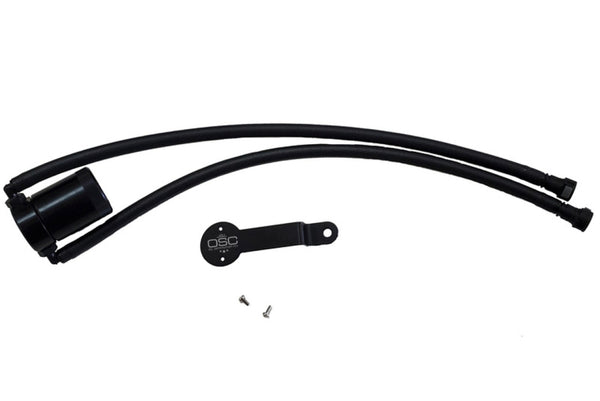 J&L 14-18 Chevy/GM Truck/SUV 5.3L V8 Driver Side Oil Separator 3.0 - Black Anodized - Bull Strap