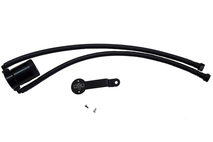 J&L 14-18 Chevy/GM Truck/SUV 5.3L V8 Driver Side Oil Separator 3.0 - Black Anodized - Bull Strap