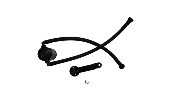 J&L 14-18 Chevy Silverado 1500 / 14-18 GMC Sierra 1500 4.3L V6 Oil Separator - Black Anodized - Bull Strap