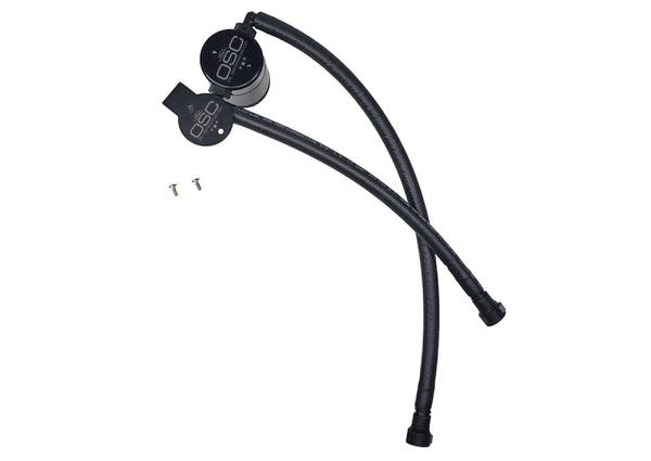 J&L 14-19 Chevrolet Corvette LT1 6.2L Driver Side Oil Separator 3.0 - Black Anodized - Bull Strap