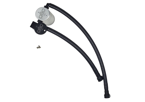 J&L 14-19 Chevrolet Corvette LT1 6.2L Driver Side Oil Separator 3.0 - Clear Anodized - Bull Strap