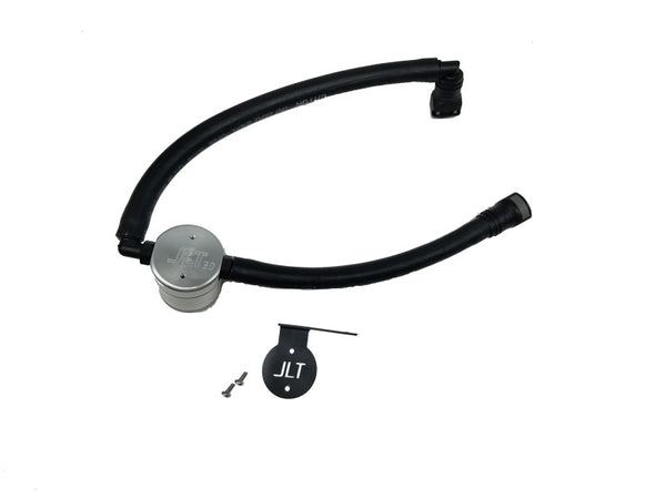 J&L 15-25 Ford Transit 150/250/350 3.5L EcoBoost Passenger Side Oil Separator 3.0 - Clear Anodized - Bull Strap