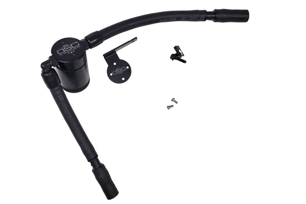 J&L 16-19 Ford Escape 1.5L EcoBoost Passenger Side Oil Separator 3.0 - Black Anodized - Bull Strap