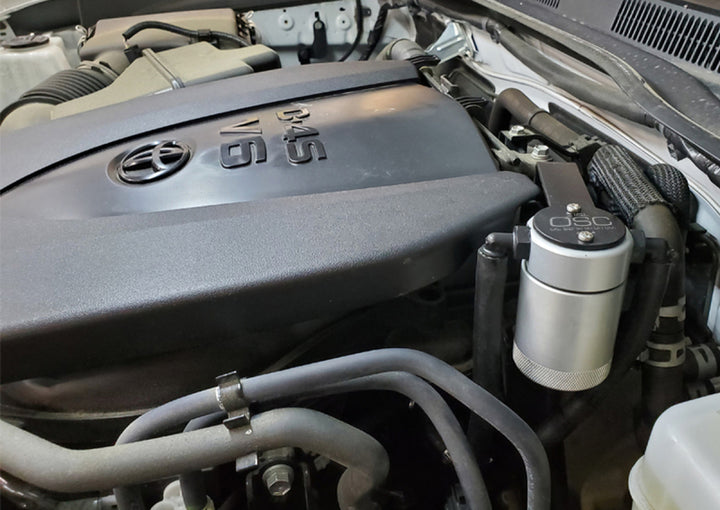 J&L 16-23 Toyota Tacoma 3.5L Driver Side Oil Separator 3.0 - Clear Anodized - Bull Strap