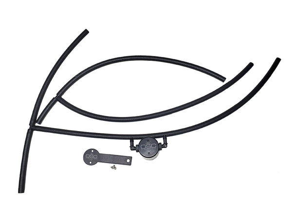 J&L 16-24 Nissan Titan 5.6L Passenger Side Oil Separator 3.0 - Black Anodized - Bull Strap