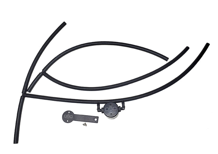 J&L 16-24 Nissan Titan 5.6L Passenger Side Oil Separator 3.0 - Black Anodized - Bull Strap