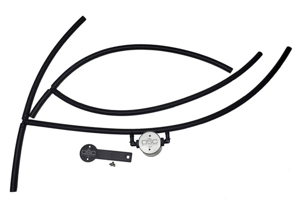 J&L 16-24 Nissan Titan 5.6L Passenger Side Oil Separator 3.0 - Clear Anodized - Bull Strap