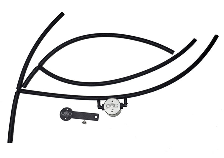 J&L 16-24 Nissan Titan 5.6L Passenger Side Oil Separator 3.0 - Clear Anodized - Bull Strap
