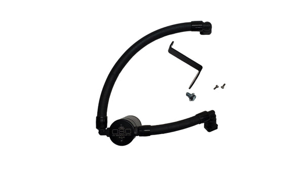 J&L 17-20 Lincoln Continental/MKZ 3.0L EcoBoost Passenger Side Oil Separator 3.0 - Black Anodized - Bull Strap