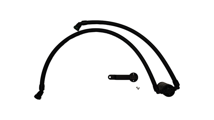J&L 17-25 Chrysler Pacifica/20-25 Chrysler Voyager Oil Separator PCV Side - Black Anodized - Bull Strap