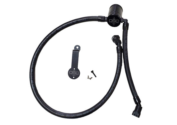 J&L 18-25 Jeep Wrangler JL 3.6L Driver Side Oil Separator 3.0 - Black Anodized - Bull Strap