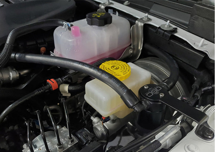 J&L 18-25 Jeep Wrangler JL 3.6L Driver Side Oil Separator 3.0 - Black Anodized - Bull Strap