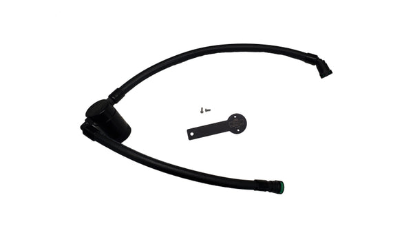 J&L 19-23 Chevy Silverado/GMC Sierra 1500 2.7L Passenger Side Oil Separator 3.0 - Black Anodized - Bull Strap