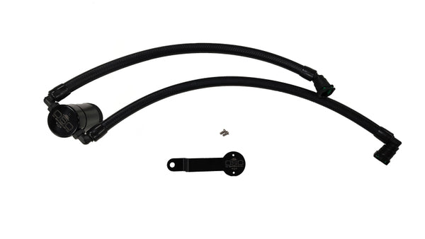 J&L 19-25 Dodge Ram 1500 3.6L PCV Side Oil Separator 3.0 - Black Anodized - Bull Strap